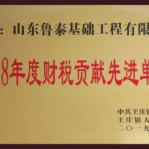 2018年度財(cái)稅貢獻(xiàn)先進(jìn)單位